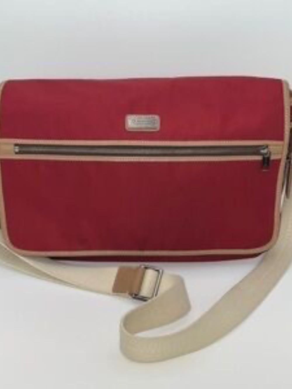 COACH RED/TAN NYLON/LEATHER COMPUTER/ MESSENGER/ TOTE BAG SATCHEL NEW W/TAGS